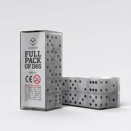 Full Pack of D6s Pearl & Black (20)